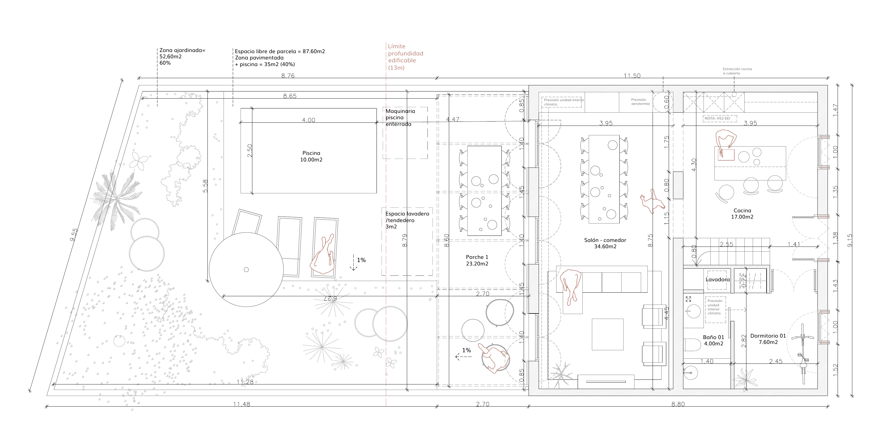 Approved ground-floor plan showing the complete plot